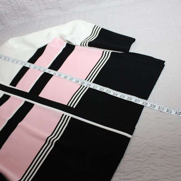 Misook Womens Open Cardigan sweater black white pink Size XL office classic - Picture 7 of 7
